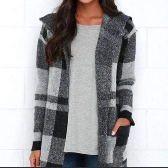 Cyrus XL open front Hooded Cardigan Coat with Pockets - Picture 11 of 11